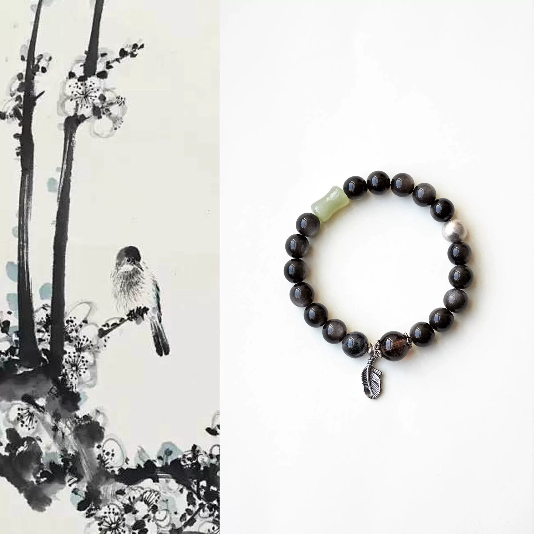 Luminora Silver Sunstone and Hetian Jade Bracelet | The Perfect Fusion of Life Restoration and Inner Balance