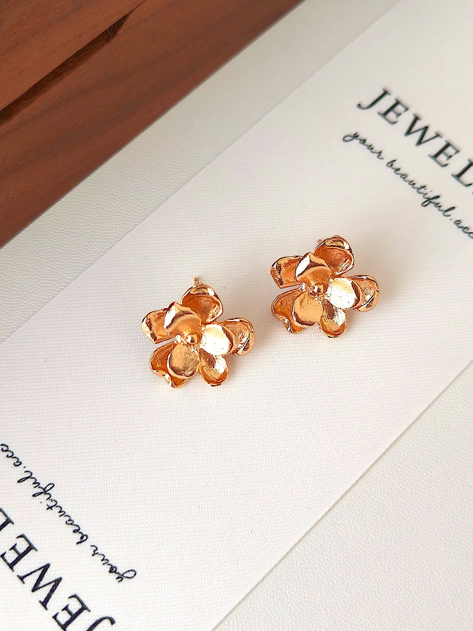 Blooming Gold Flower Stud Earrings | Elegant Floral Jewelry by Luminora