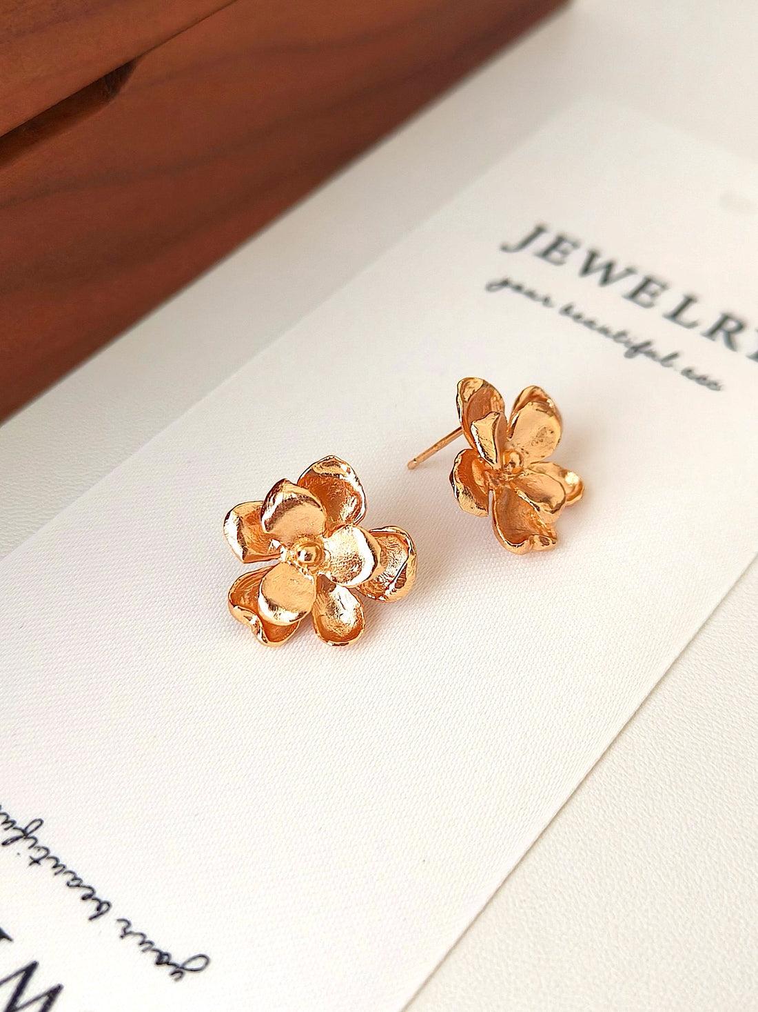 Blooming Gold Flower Stud Earrings | Elegant Floral Jewelry by Luminora