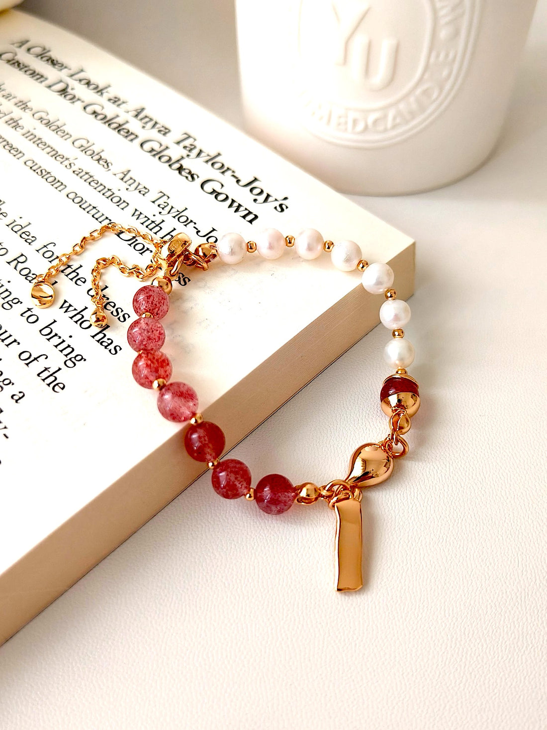 Elegant Rose Gold Blush Pearl Bracelet | Timeless Jewelry by Luminora