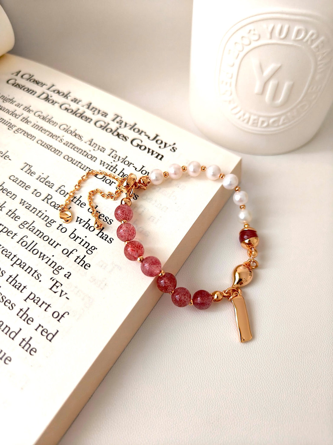 Elegant Rose Gold Blush Pearl Bracelet | Timeless Jewelry by Luminora