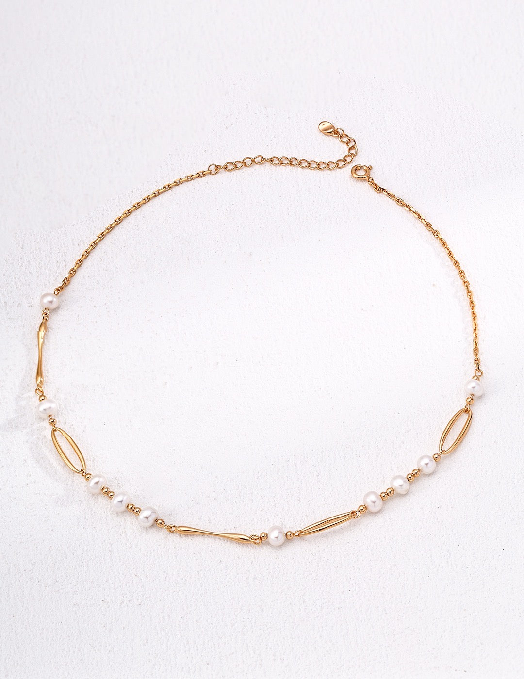 S925 Sterling Silver Natural Pearl Necklace - 18K Gold Plated / Silver Options | Minimalist Luxury Choker | by Luminora