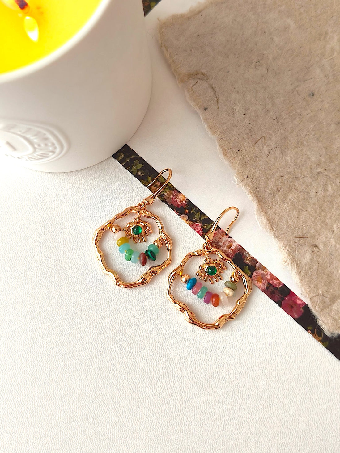 Bohemian Gemstone Hoop Earrings | Vibrant Elegance by Luminora